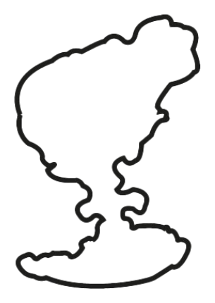 Ilustração do contorno do mapa da Baía de Guanabara